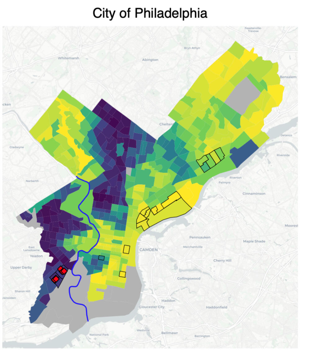 Mapping overlapping race and Sec. 8 Voucher discrimination in Philadelphia for the Public Interest Law Center.